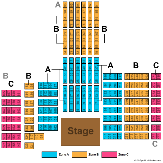 Pepsi Roadhouse End Stage Zone Seating Chart